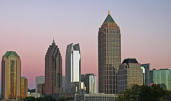 Atlanta Poster featuring the photograph Atlanta, Georgia - Midtown at Dusk by Richard Krebs