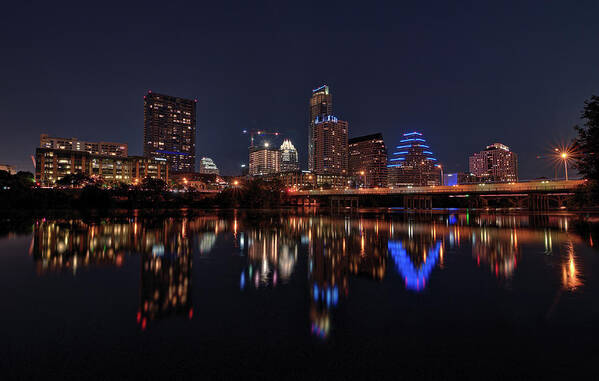 Austin Poster featuring the photograph Austin Skyline At Night by Todd Aaron