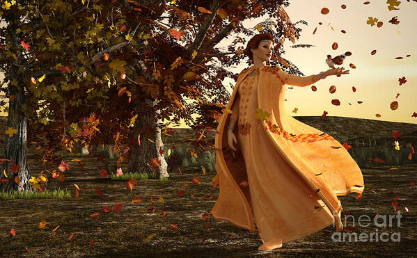 Autumn Poster featuring the digital art Autumn by Two Hivelys
