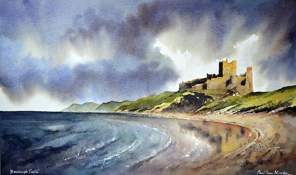 Bamburgh Castle Poster featuring the painting Bamburgh Castle by Paul Dene Marlor
