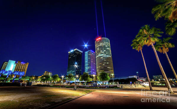 Downtown Tampa Poster featuring the photograph Bank Of America and Sykes Building Downtown Tampa by Rene Triay FineArt Photos