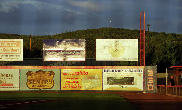 Ad Poster featuring the photograph Baseball Sunset 2005 by Frank Romeo