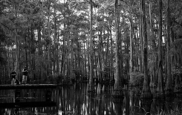 Swamps Poster featuring the photograph Bayou Family Fishing by Ester McGuire