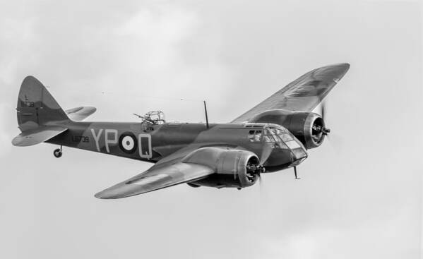 Bristol Blenheim Mk I Poster featuring the photograph Blenheim Mk I black and white version by Gary Eason