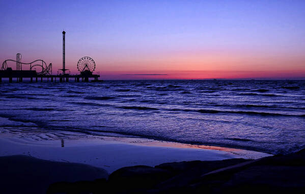 Galveston Poster featuring the photograph Blue Hour in Galveston by Judy Vincent