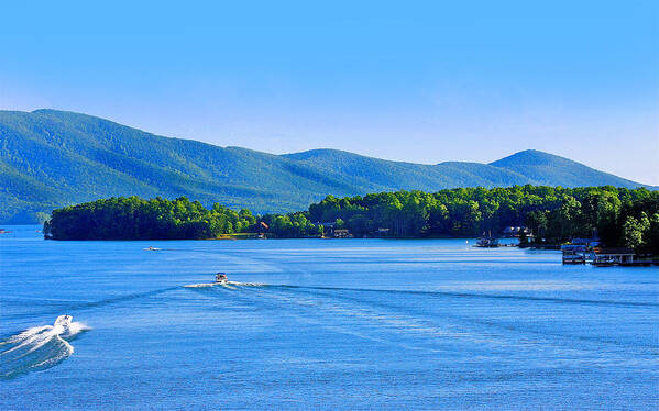 Smith Mountain Lake Virginia Poster featuring the photograph Boaters on Smith Mountain Lake by The James Roney Collection