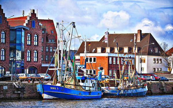 Sailboats Poster featuring the photograph Bremerhaven harbor, Germany by Tatiana Travelways