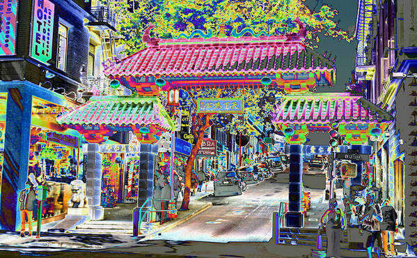 (china Town )  (china Town San Francisco California) Shopping Poster featuring the photograph China Town Entrance by Tom Kelly