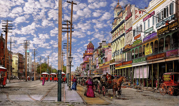 New Orleans Poster featuring the photograph City - New Orleans - New Orleans the Victorian era 1887 by Mike Savad