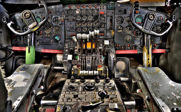  Cockpit Poster featuring the photograph Cockpit Controls HDR by Kevin Munro