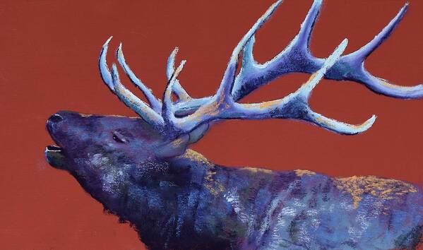 Bull Elk Poster featuring the painting Come to Me by Celene Terry