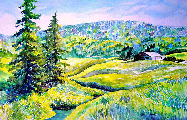 Arkansas Creek And Cottage Poster featuring the painting Creek to the Cabin by Jo Smoley
