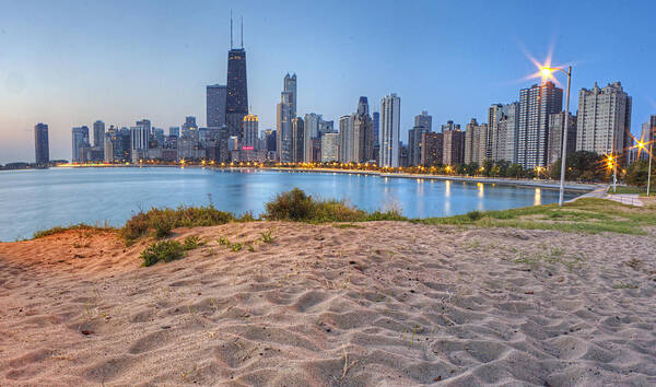 Chicago Poster featuring the photograph Downtown Chicago from North Beach by Twenty Two North Photography