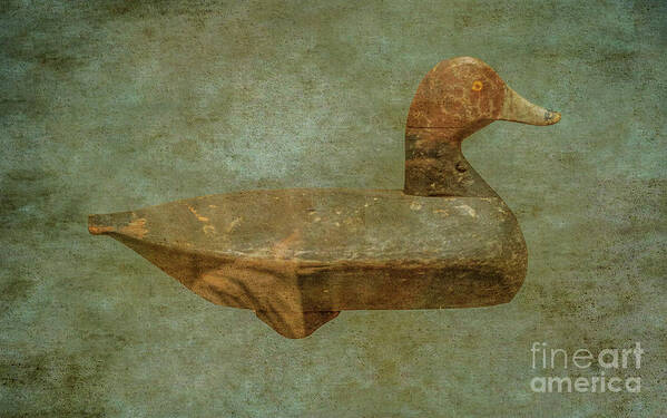 Duck Decoys On Brown Poster featuring the digital art Duck Decoy Number Two by Randy Steele