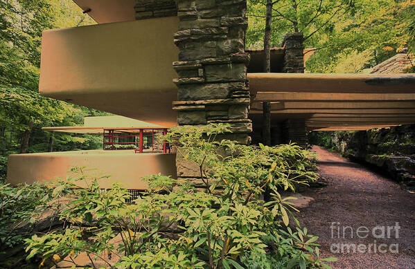 Frank Lloyd Wright Poster featuring the photograph Falling Water Exterior by Chuck Kuhn