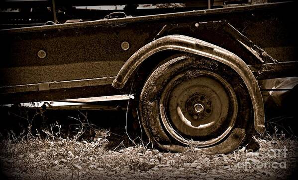 Wheel Poster featuring the photograph Feeling Deflated by Clare Bevan