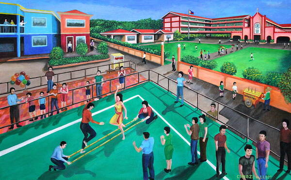 Fiesta Poster featuring the painting Fiesta Ko Sa Houston by Cyril Maza