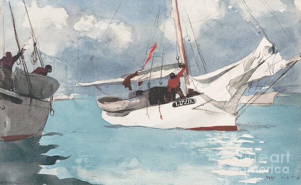 Winslow Homer Poster featuring the painting Fishing Boats, Key West, 1903 by Winslow Homer