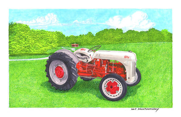 Vintage Farm Tractor Poster featuring the painting Ford Tractor 1941 by Jack Pumphrey