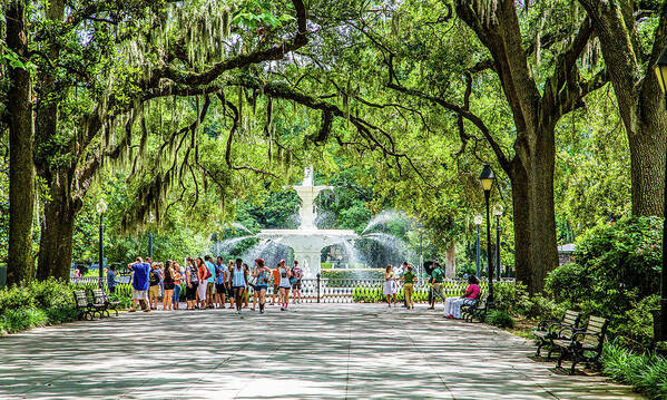 Forsyth Park Poster featuring the photograph Fountain in Forsythe Park by Darryl Brooks