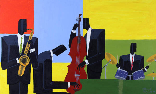 Quartet Poster featuring the painting Four Square by Darryl Daniels