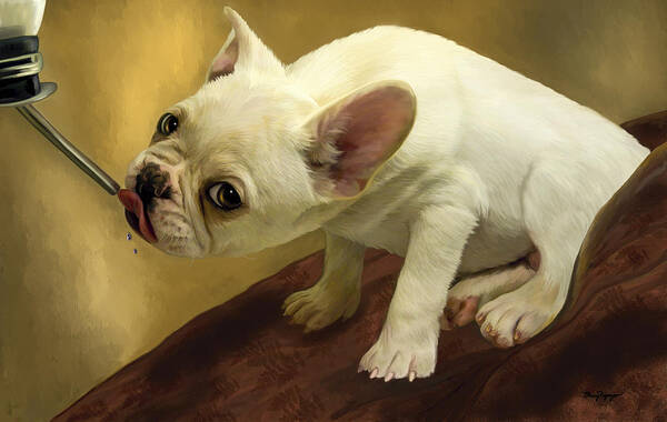 Frenchies Poster featuring the digital art French Bulldog by Thanh Thuy Nguyen