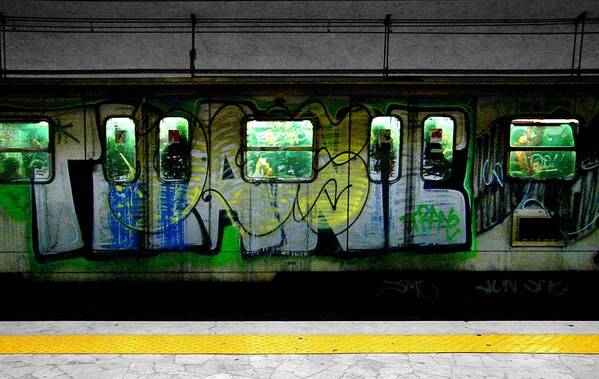Train Poster featuring the photograph Graffiti Train by Roberto Alamino