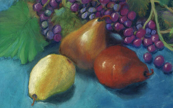 Pears Poster featuring the pastel Grapes and Pears 2 Pastel by Antonia Citrino