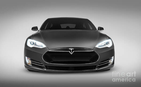 Tesla Model S luxury electric car front by Maxim Images Exquisite Prints - Fine America