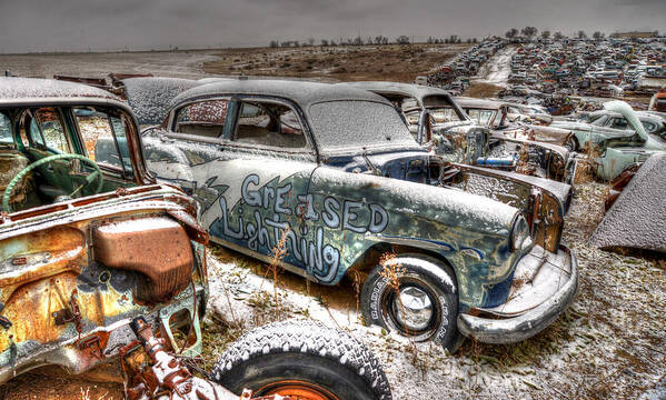 Salvage Yard Poster featuring the photograph Greased Lightning by Craig Incardone