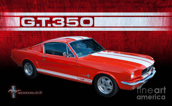 Transportation Poster featuring the photograph Red GT 350 Mustang by Stuart Row