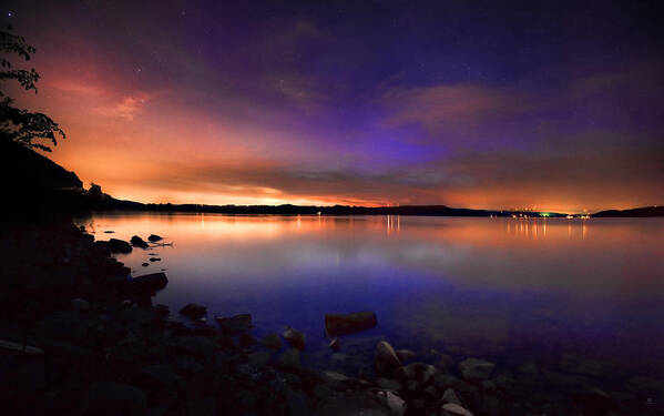 Night Poster featuring the photograph Harrison Bay at Night by Steven Llorca