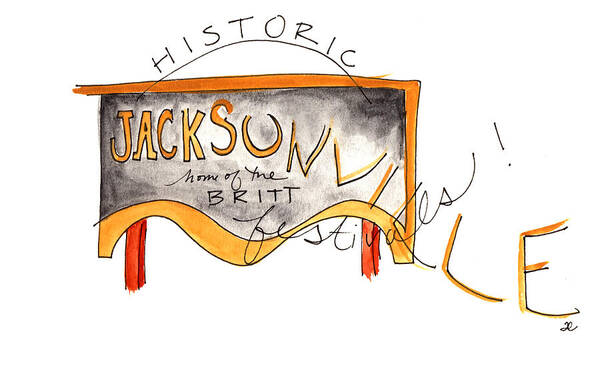 Art Poster featuring the painting Historic Jacksonville by Anna Elkins