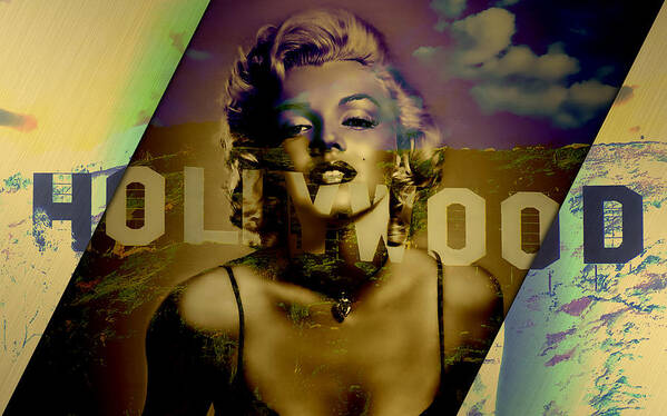 Marilyn Monroe Poster featuring the mixed media Hooray For Hollywood by Marvin Blaine