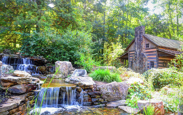 Hunt Cabin At The Botanical Gardens In Clemson Poster featuring the photograph Hunt Cabin at the Botanical Gardens by Savannah Gibbs