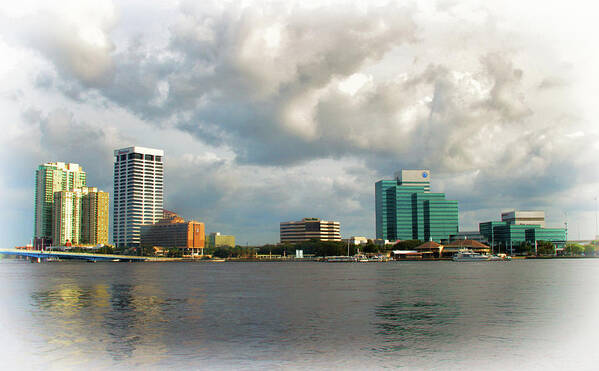 Jacksonville Florida Skyline Poster featuring the photograph Jacksonville Florida Skyline by Ola Allen