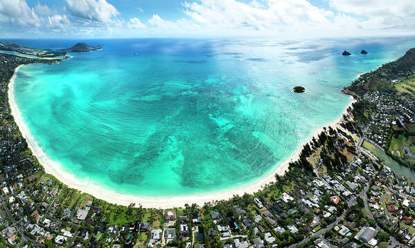 Lanikai Beach Poster featuring the photograph Kailua - Lanikai overview by Sean Davey