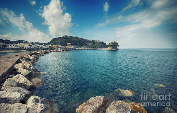 Ischia Poster featuring the photograph Lacco Ameno harbour , Ischia island by Ariadna De Raadt