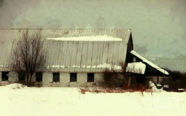 Barn Poster featuring the photograph Long cold Winter - Winter Barn by Janine Riley