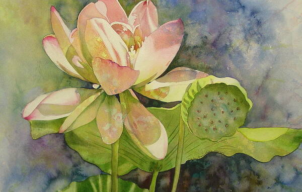 Watercolor Poster featuring the painting Lotus by Marlene Gremillion