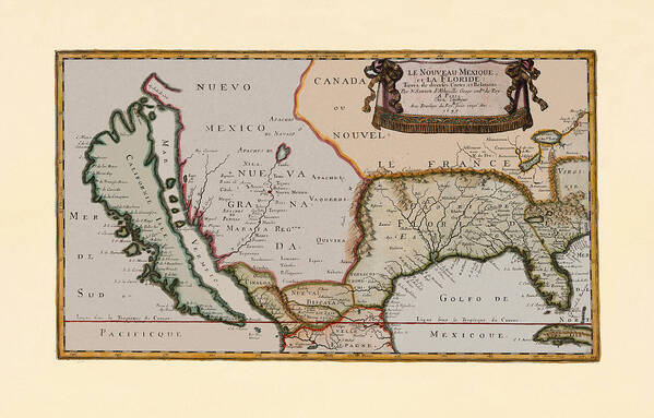 Map Of America Poster featuring the photograph Map Of America 1679 by Andrew Fare