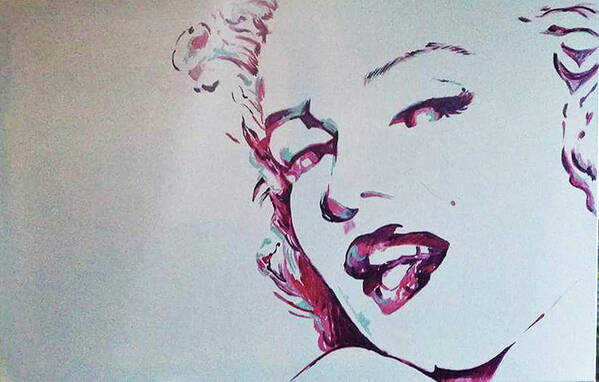 Simple Pic Of Marilyn Monroe I Her Day Poster featuring the painting Marilyn by Femme Blaicasso