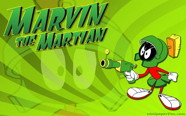 Marvin Martian Poster featuring the digital art Marvin Martian by Super Lovely