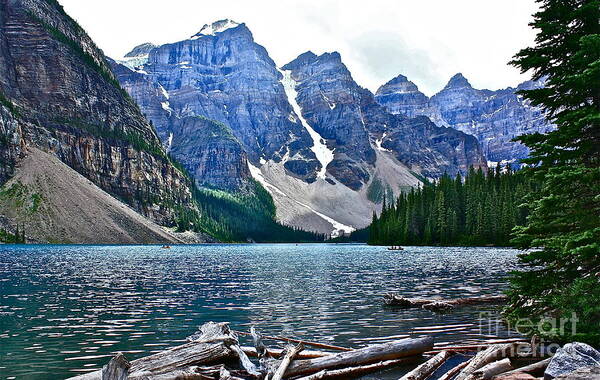 Lake Poster featuring the photograph Moraine Lake in Color by Linda Bianic