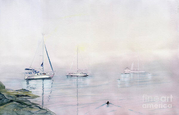 Morning Fog Poster featuring the painting Morning Fog by Melly Terpening