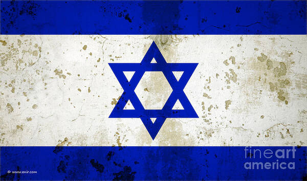 My Flag Of Israel Art Poster featuring the digital art My Flag Of Israel Art by Nir Ben-Yosef