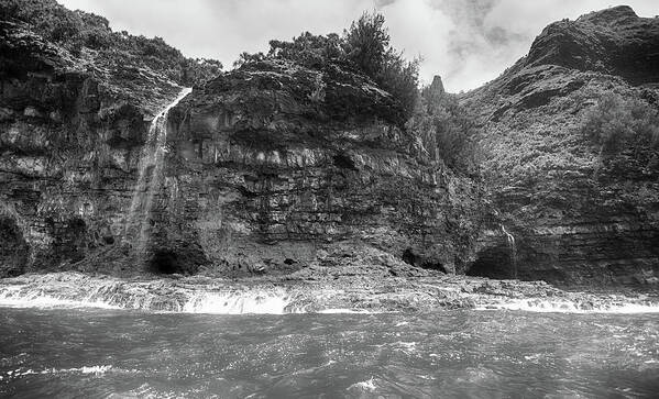 Napali Coast Poster featuring the photograph Napali Coast Falls by Jason Wolters