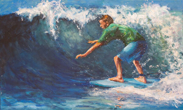 Surf Poster featuring the painting Native by Margaret Elliott