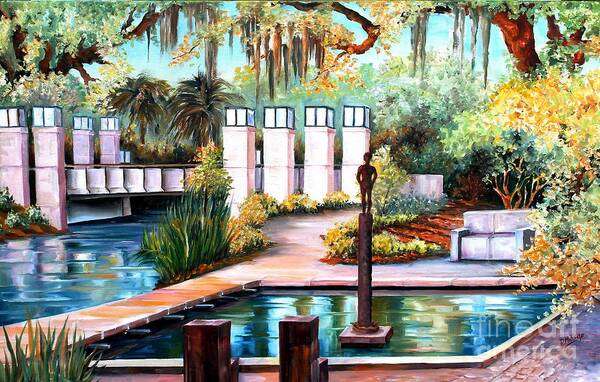 New Orleans Poster featuring the painting New Orleans Sculpture Garden by Diane Millsap