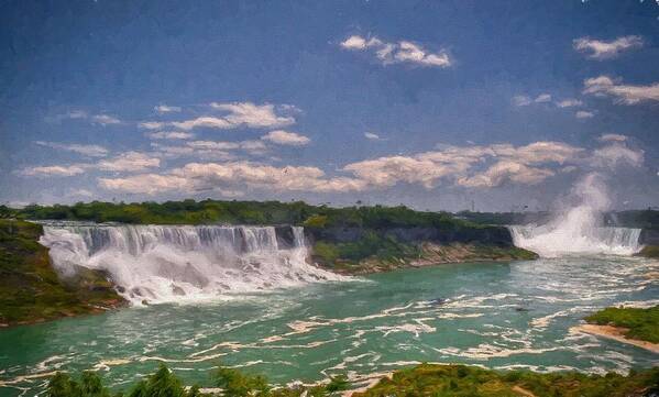 Landscape Poster featuring the digital art Niagara Falls by Charmaine Zoe